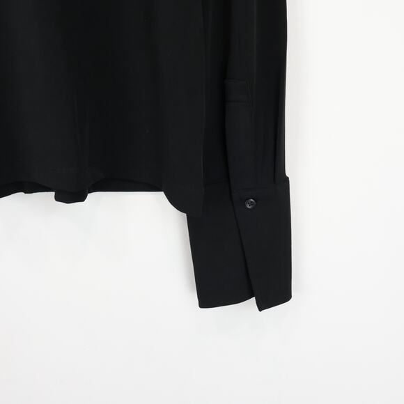J.Crew Button-Up Shirt in Matte Jersey Black Size Large NWT - Picture 7 of 8